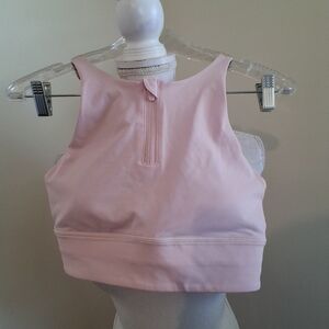 Lululemon Energy High- Neck Longline Bra Zip In Flush Pink Size 8 NWT